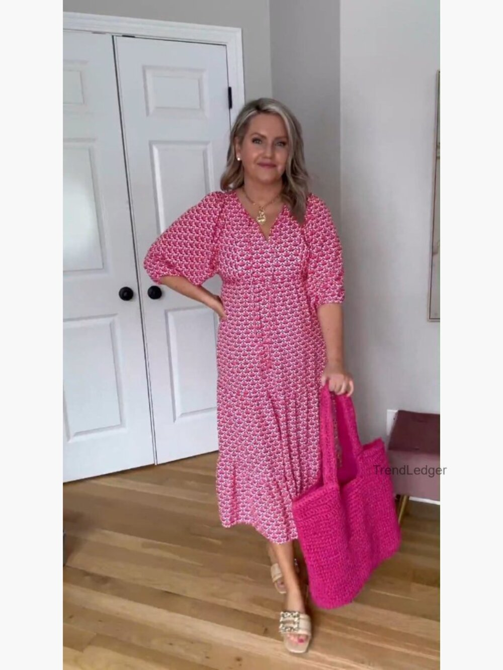 Loose Fit V Neck Half Sleeve Bohemian Maxi Dress - Picture 7 of 7